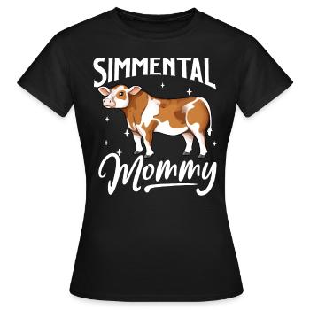 Simmental Mommy - Bœuf Simmental - T-shirt Femme - noir - Devant - AI Model Female 172 dark (172cm)