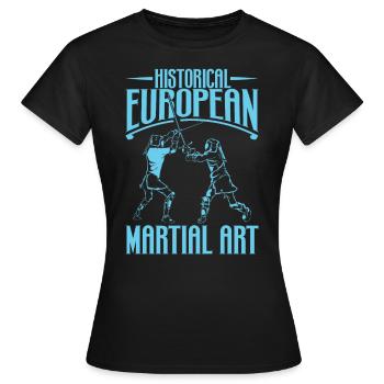 Combat à l’épée - HEMA - T-shirt Femme - noir - Devant - AI Model Female 172 dark (172cm)