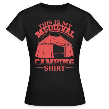 Das ist mein Mittelalter Camping - Frauen T-Shirt - Schwarz - Vorne - AI Model Female 172 dark (172cm)