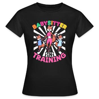 Baby-sitter en formation - Baby-sitter - T-shirt Femme - noir - Devant - AI Model Female 172 dark (172cm)