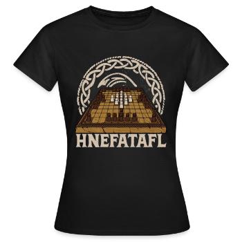 Historisches Brettspiel Hnefatafl - Frauen T-Shirt - Schwarz - Vorne - AI Model Female 172 dark (172cm)