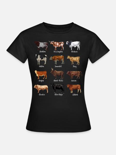 Rinder Zeichnungen - Kuhmotiv - Frauen T-Shirt - Schwarz