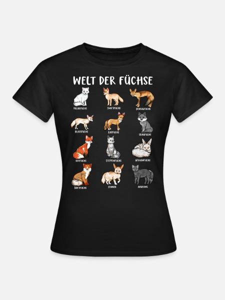 Verschiedene Fuchsarten - Welt der Füchse - Frauen T-Shirt - Schwarz