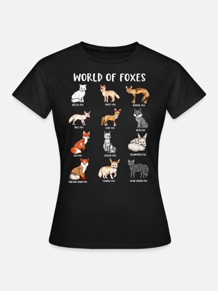 Viele Fuchsarten - Welt der Füchse - Frauen T-Shirt - Schwarz