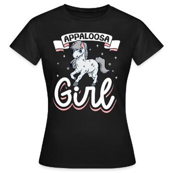 Appaloosa Girl - Frauen T-Shirt - Schwarz - Vorne - AI Model Female 172 dark (172cm)
