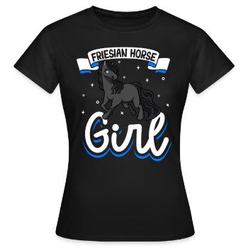 Frisonne Fille - T-shirt Femme - noir - Devant - AI Model Female 172 dark (172cm)