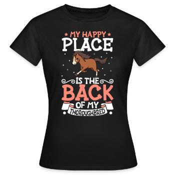 Mon endroit préféré - Pur-sang - T-shirt Femme - noir - Devant - AI Model Female 172 dark (172cm)