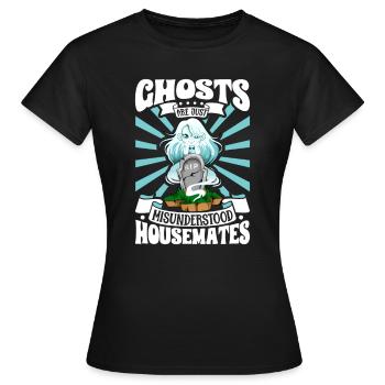 Les fantômes ne sont que des colocataires - chasseurs de fantômes - T-shirt Femme - noir - Devant - AI Model Female 172 dark (172cm)