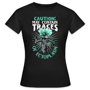 Kann Spuren von Ektoplasma enthalten - Geisterjagd - Frauen T-Shirt - Schwarz - Vorne - AI Model Female 172 dark (172cm)