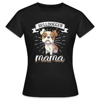 Bulldoggen Mama - Bulldogge - Frauen T-Shirt - Schwarz - Vorne - AI Model Female 172 dark (172cm)