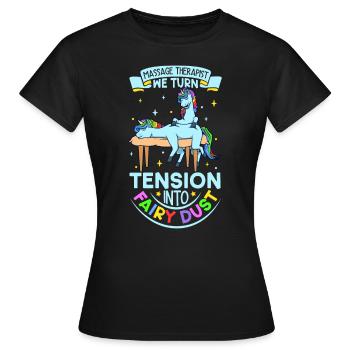 la tension en poussière de fée - Massage - T-shirt Femme - noir - Devant - AI Model Female 172 dark (172cm)