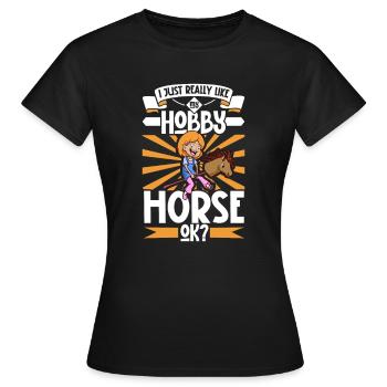 J’aime mon cheval de bataille - T-shirt Femme - noir - Devant - AI Model Female 172 dark (172cm)