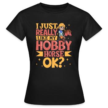 J’aime mon cheval de bataille - T-shirt Femme - noir - Devant - AI Model Female 172 dark (172cm)