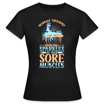 Unicorn massaged - massage - Women's T-Shirt - black - Front - AI Model Female 172 dark (172cm)