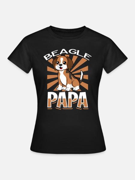 Beagle Papa - Beagle - Frauen T-Shirt - Schwarz