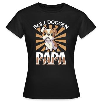 Bulldoggen Papa - Bulldogge - Frauen T-Shirt - Schwarz - Vorne - AI Model Female 172 dark (172cm)