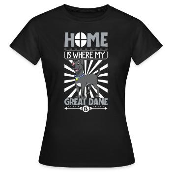 Home is where my Great Dane is - Deutsche Dogge - Women's T-Shirt - black - Front - AI Model Female 172 dark (172cm)