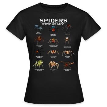 Spinnen auf der Welt - Spinnenarten - Frauen T-Shirt - Schwarz - Vorne - AI Model Female 172 dark (172cm)