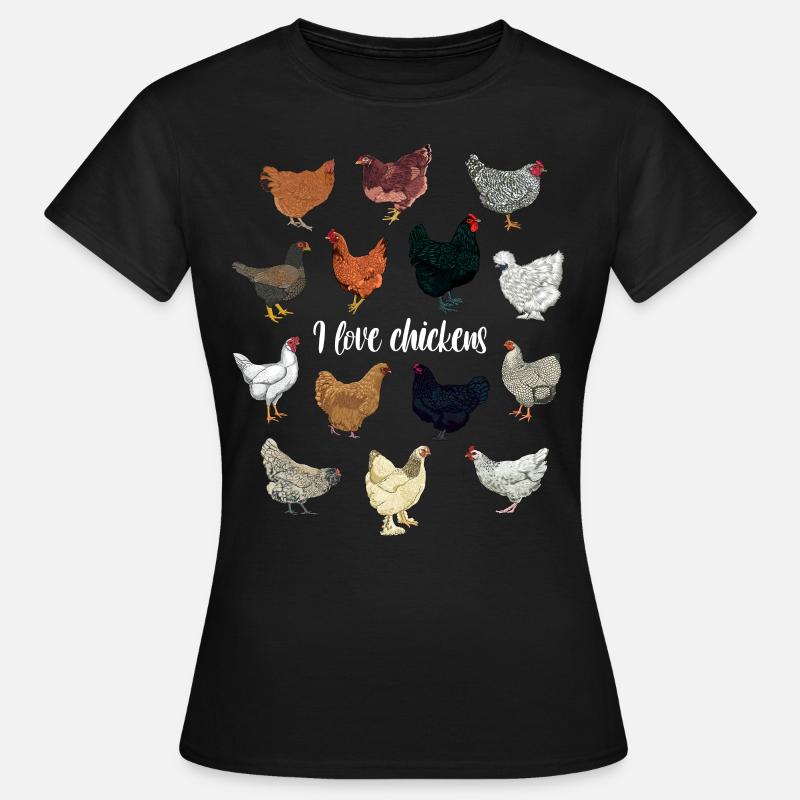 Jeg elsker kyllinger - T-shirt dam - svart