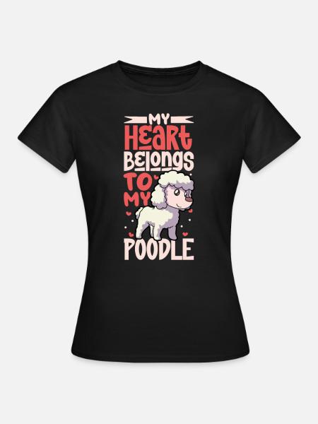 Hondenliefde - Poedel - Vrouwen T-shirt - zwart