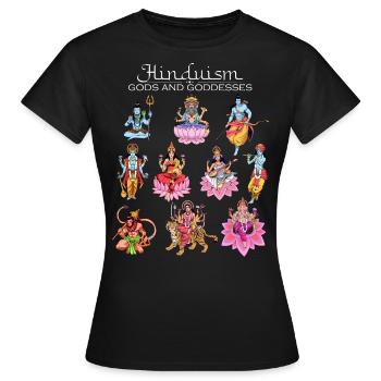 Dieux hindous - T-shirt Femme - noir - Devant - AI Model Female 172 dark (172cm)