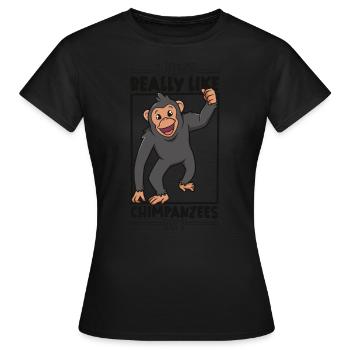 Ich liebe Schimpansen - Schimpanse - Frauen T-Shirt - Schwarz - Vorne - AI Model Female 172 dark (172cm)