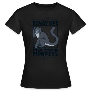 J’adore les grands singes museaux - T-shirt Femme - noir - Devant - AI Model Female 172 dark (172cm)