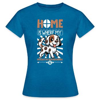 Home - Braque du Bourbonnais - Women's T-Shirt - antique blue sapphire heather - Front - AI Model Female 172 dark (172cm)