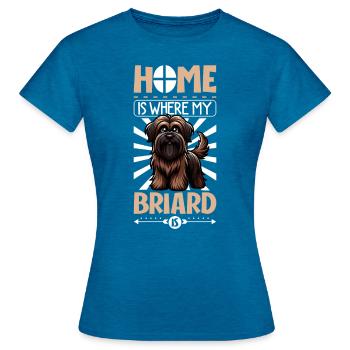Home - Briard - Women's T-Shirt - antique blue sapphire heather - Front - AI Model Female 172 dark (172cm)