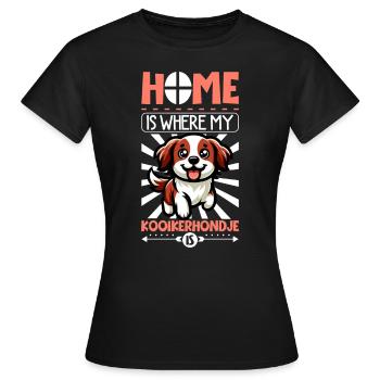 Page d’accueil - Nederlandse Kooikerhondje - T-shirt Femme - noir - Devant - AI Model Female 172 dark (172cm)