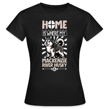 Accueil - Husky du fleuve Mackenzie - T-shirt Femme - noir - Devant - AI Model Female 172 dark (172cm)