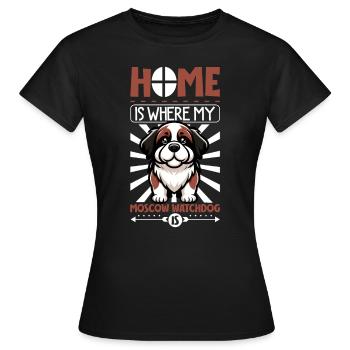 Accueil - Chien de garde de Moscou - T-shirt Femme - noir - Devant - AI Model Female 172 dark (172cm)