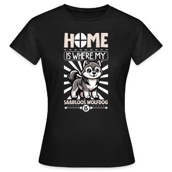 Page d’accueil - Saarlooswolfhund - T-shirt Femme - noir - Devant - AI Model Female 172 dark (172cm)