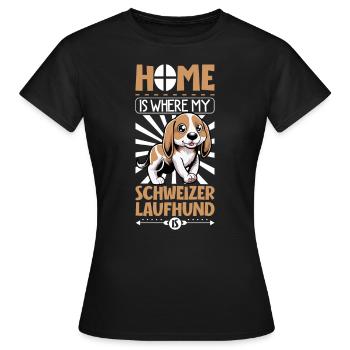 Accueil - Swiss Hound - T-shirt Femme - noir - Devant - AI Model Female 172 dark (172cm)