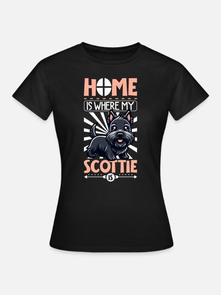 Zuhause - Scottish Terrier - Frauen T-Shirt - Schwarz