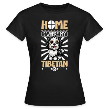 Accueil - Terrier tibétain - T-shirt Femme - noir - Devant - AI Model Female 172 dark (172cm)