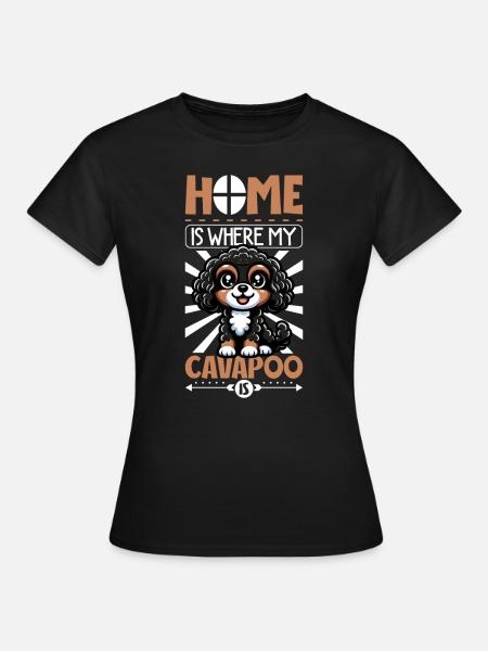Zuhause - Cavapoo - Frauen T-Shirt - Schwarz