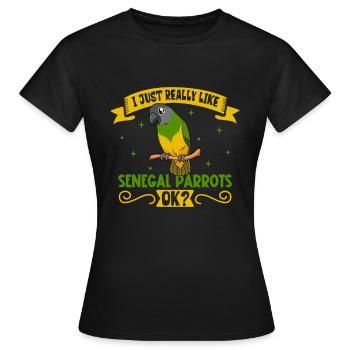 Ich liebe meinen Senegalpapagei - Frauen T-Shirt - Schwarz - Vorne - AI Model Female 172 dark (172cm)