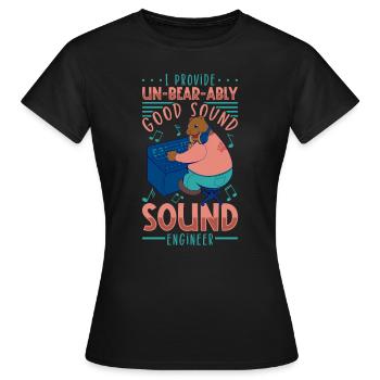 Powerful sound - sound engineer - Women's T-Shirt - black - Front - AI Model Female 172 dark (172cm)