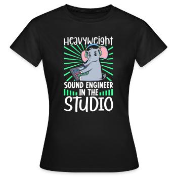 Schwergewicht am Mischpult - Sound Engineer - Frauen T-Shirt - Schwarz - Vorne - AI Model Female 172 dark (172cm)