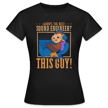 Hibou à la table de mixage - Ingénieur du son - T-shirt Femme - noir - Devant - AI Model Female 172 dark (172cm)