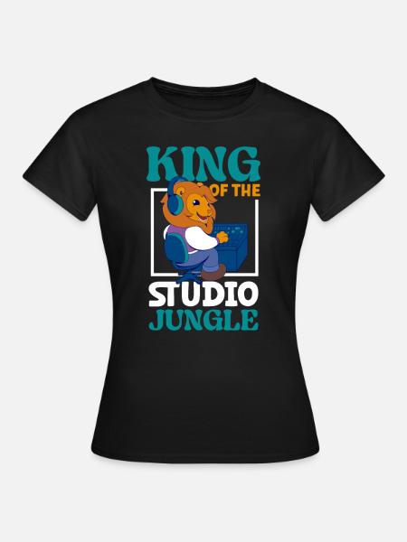 Löwe am Mischpult - Tontechnik - Frauen T-Shirt - Schwarz