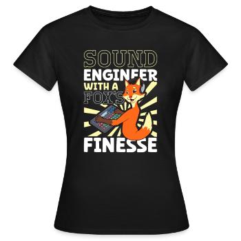 Fuchs à la table de mixage - Ingénieur du son - T-shirt Femme - noir - Devant - AI Model Female 172 dark (172cm)