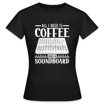 Kaffee und Mischpult - Tontechniker - Frauen T-Shirt - Schwarz - Vorne - AI Model Female 172 dark (172cm)