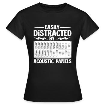 Abgelenkt durch Mischpult - Tontechniker - Frauen T-Shirt - Schwarz - Vorne - AI Model Female 172 dark (172cm)