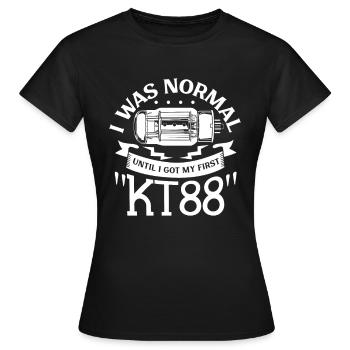 Normal jusqu’au premier tube à vide KT88 - T-shirt Femme - noir - Devant - AI Model Female 172 dark (172cm)