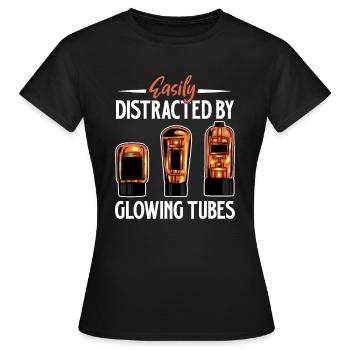Dévié par des tubes incandescents - Tubes à vide - T-shirt Femme - noir - Devant - AI Model Female 172 dark (172cm)