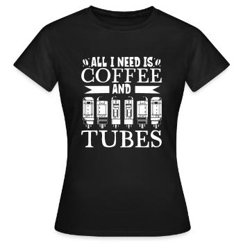 Tubes à café et à vide - T-shirt Femme - noir - Devant - AI Model Female 172 dark (172cm)