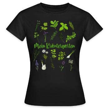 Mein Kräutergarten - Kräuter - Frauen T-Shirt - Schwarz - Vorne - AI Model Female 172 dark (172cm)
