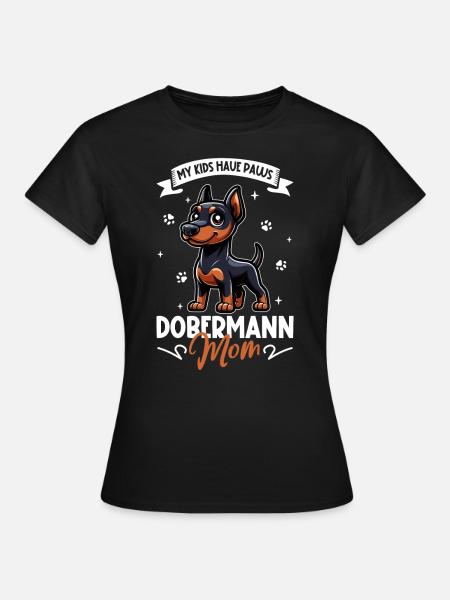 Dobermann Mama - Frauen T-Shirt - Schwarz